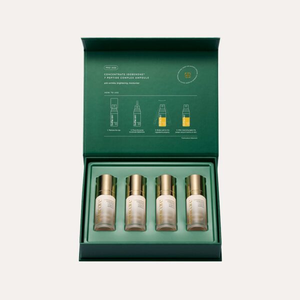 CONCENTRATED AMPOULES WITH IDEBENONE AND A COMPLEX OF 7 TYPES OF PEPTIDES